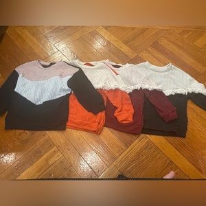 Shein BUNDLE (of 4) size 3t sweaters Black maroon orange pink and black fall win
